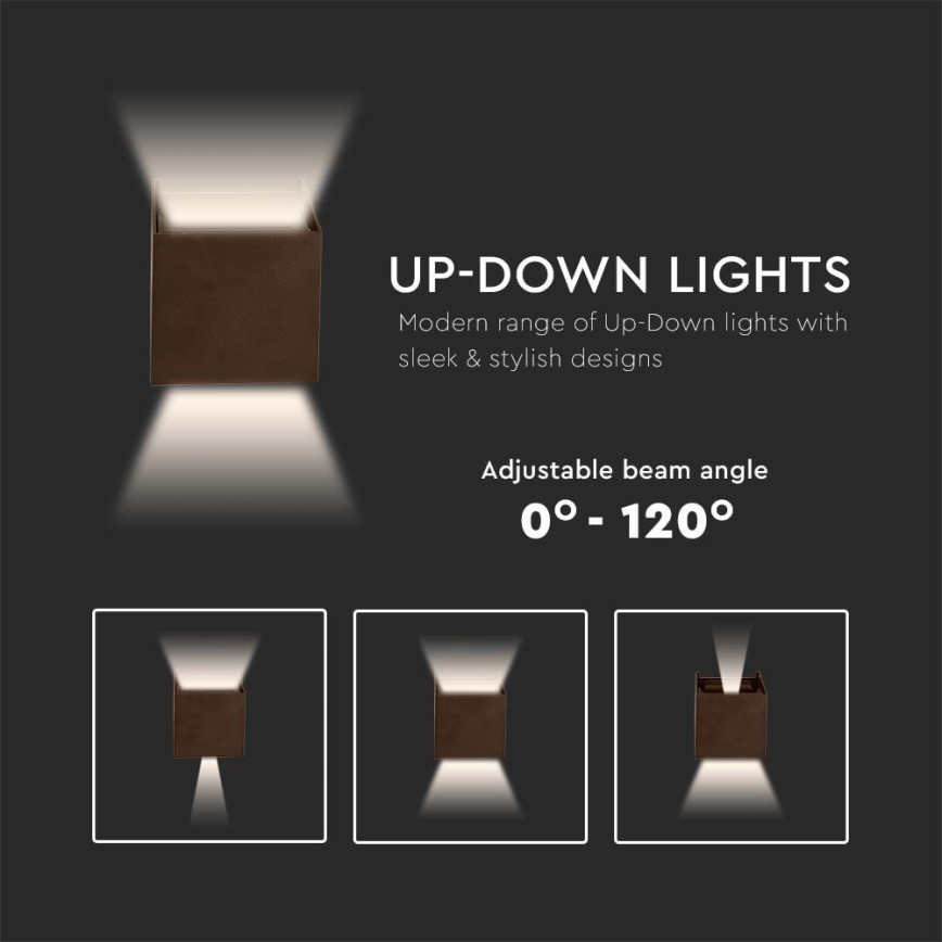 Applique LED da esterno LED/11W/230V 3000K IP65 marrone
