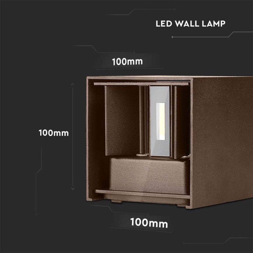 Applique LED da esterno LED/11W/230V 3000K IP65 marrone