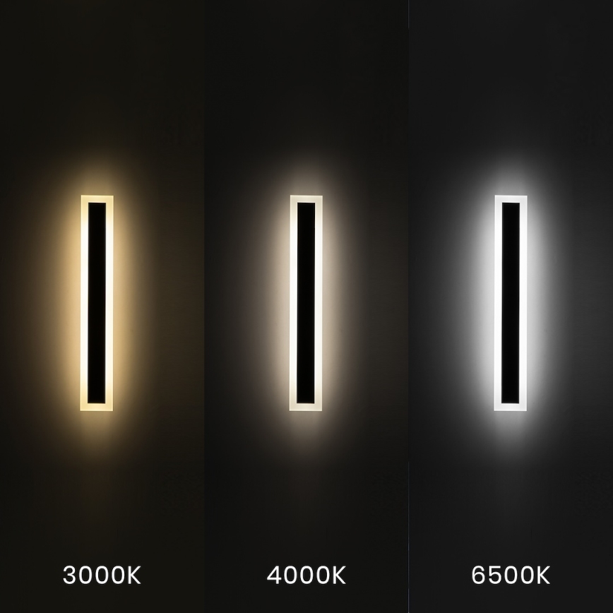 Applique LED da esterno WOW LED/20W/230V 3000/4000/6500K 60 cm IP54 nero