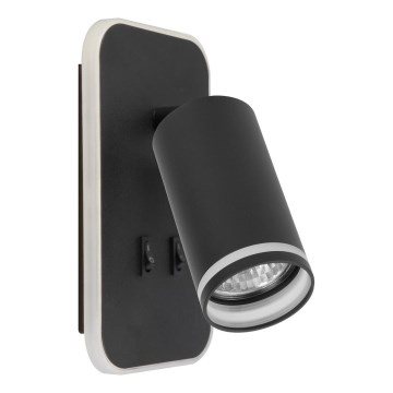 Applique LED da parete PIPE 1xGU10/10W/230V + LED/6W nero