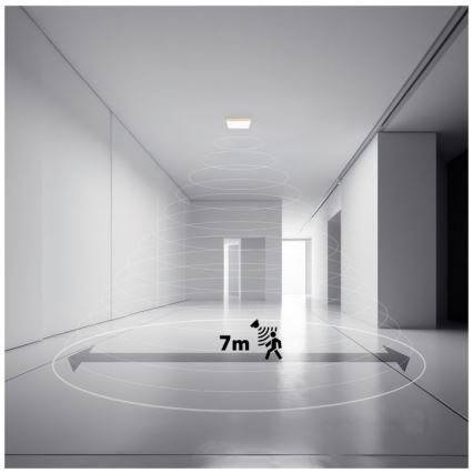 Applique LED pour salle de bain avec détecteur de mouvement et crépuscule NIVERA LED/12W/230V IP54 3000/4000/6000K 22,5x22,5 cm noir + télécommande