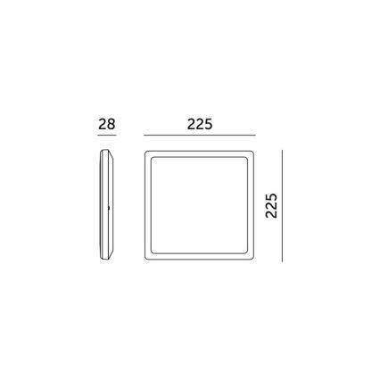 Applique LED pour salle de bain avec détecteur de mouvement et crépuscule NIVERA LED/12W/230V IP54 3000/4000/6000K 22,5x22,5 cm noir + télécommande