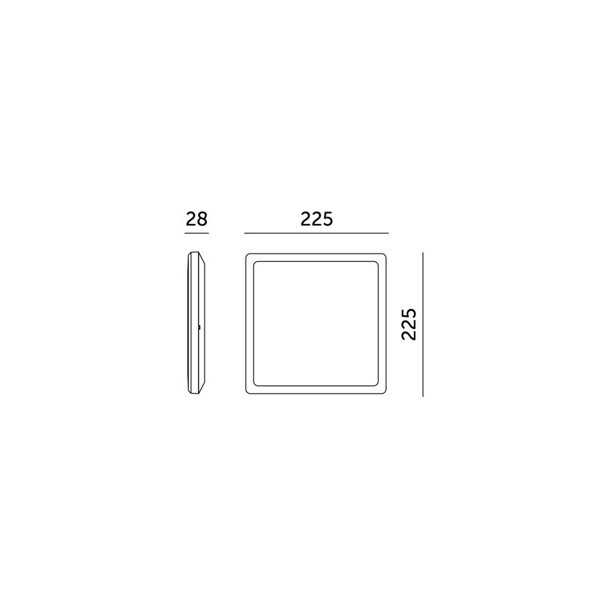 Applique LED pour salle de bain avec détecteur de mouvement et crépuscule NIVERA LED/12W/230V IP54 3000/4000/6000K 22,5x22,5 cm noir + télécommande