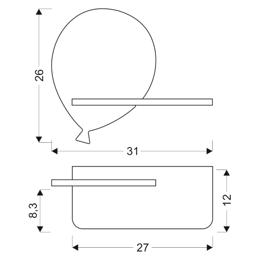 Applique LED per bambini con mensola BALLOON LED/4W/230V giallo/legno