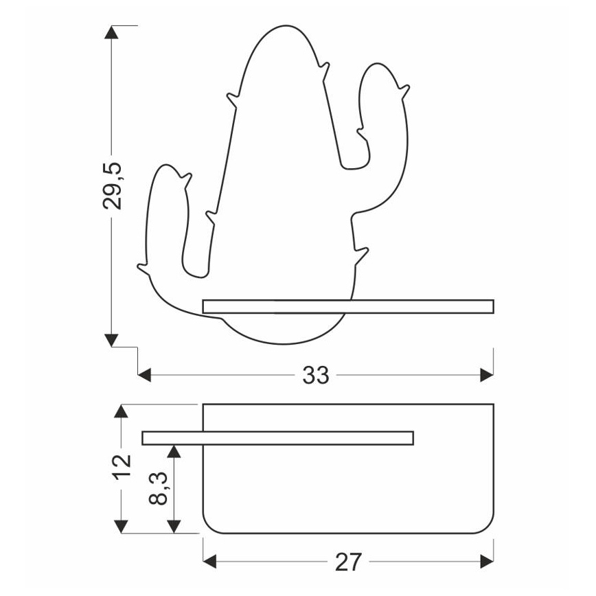 Applique LED per bambini con mensola CACTUS LED/4W/230V verde/legno