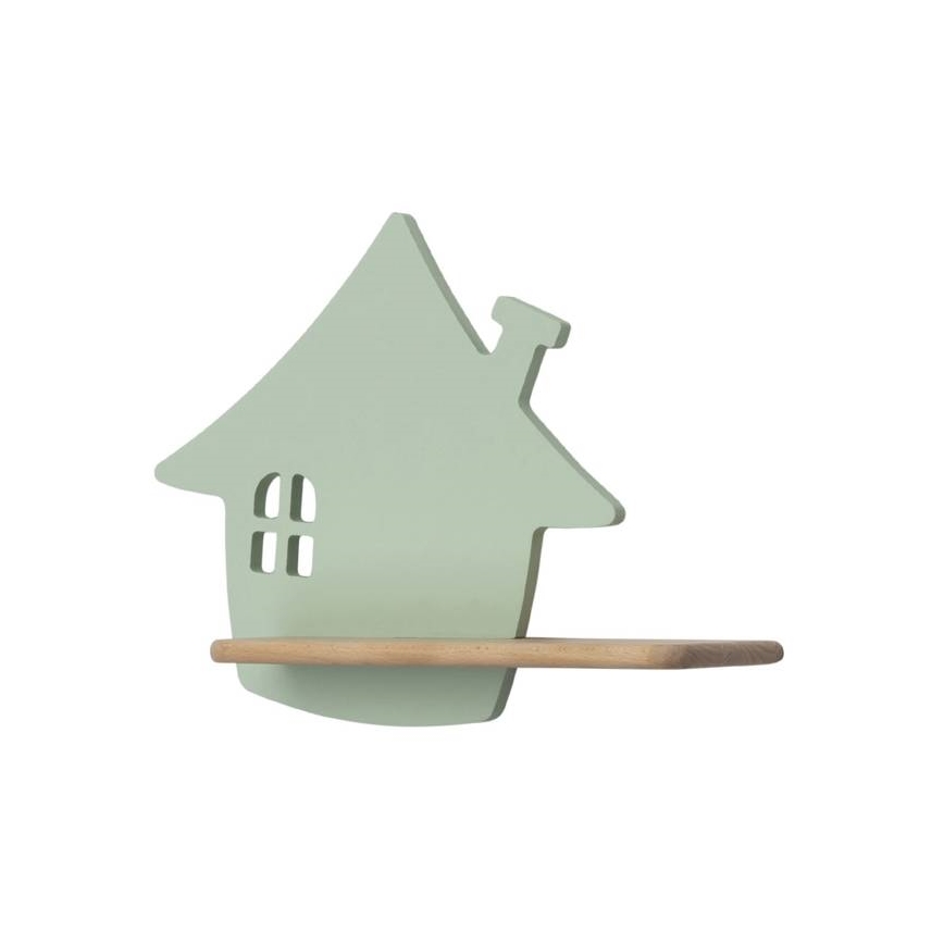 Applique LED per bambini con mensola HOUSE LED/4W/230V verde/legno