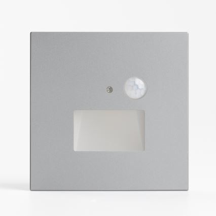 Lampada LED per scale con sensore di movimento e crepuscolare LED/1,5W/230V 3000/4000/6500K argento