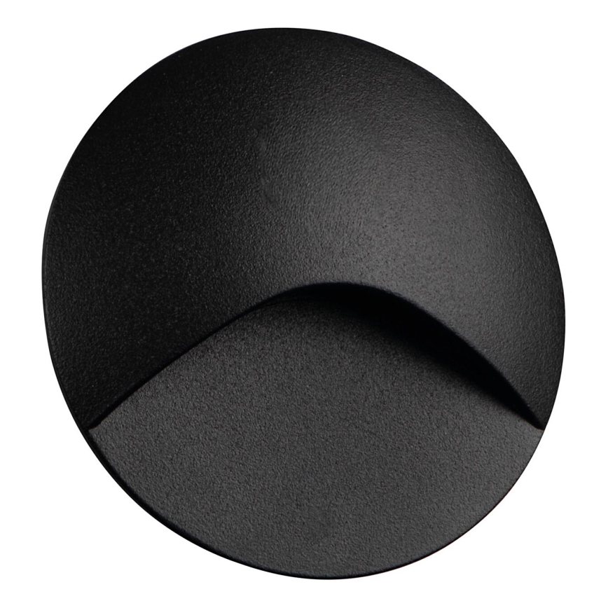 Applique LED pour escalier EXIN 2,5 W 230 V 4000 K IP65 noire ronde