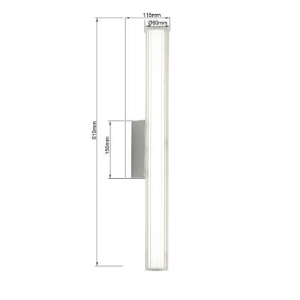 Éclairage LED pour miroir de salle de bains LINEA/12W/230V 3000/4000/6000K IP44 61 cm chrome brillant