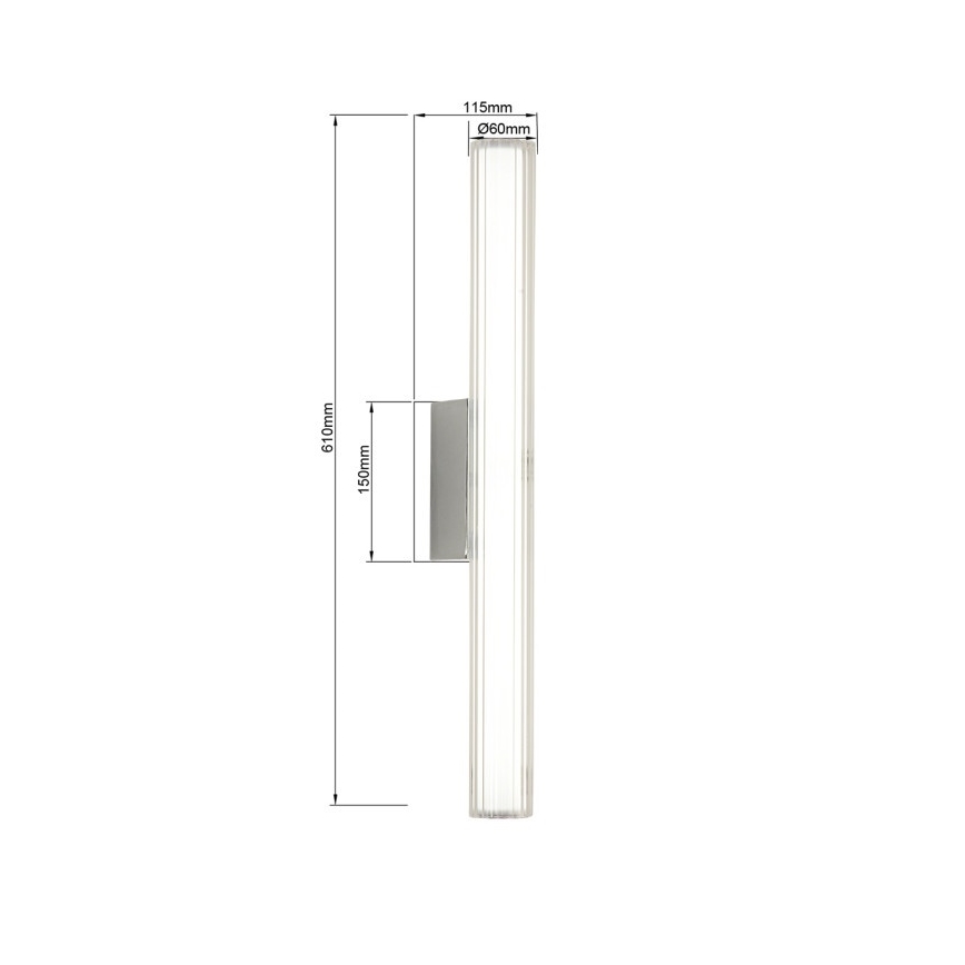 Éclairage LED pour miroir de salle de bains LINEA/12W/230V 3000/4000/6000K IP44 61 cm chrome brillant