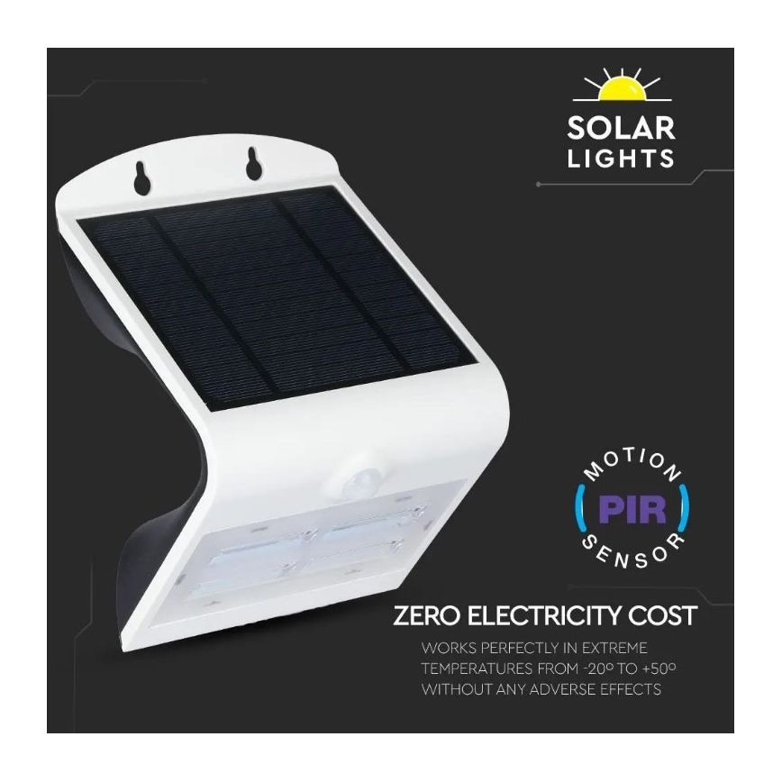 Applique LED Solar con sensore LED/3W/3,7V 3000/4000K IP65 bianco