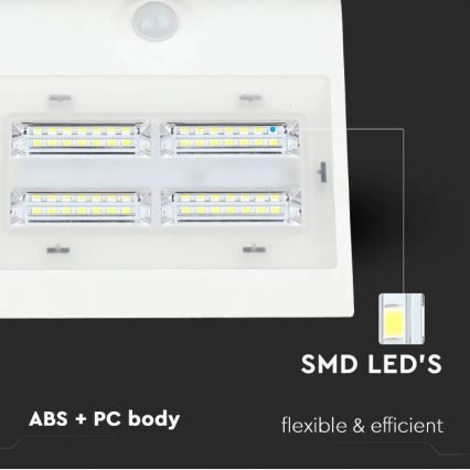 Applique LED Solar con sensore LED/3W/3,7V 3000/4000K IP65 bianco
