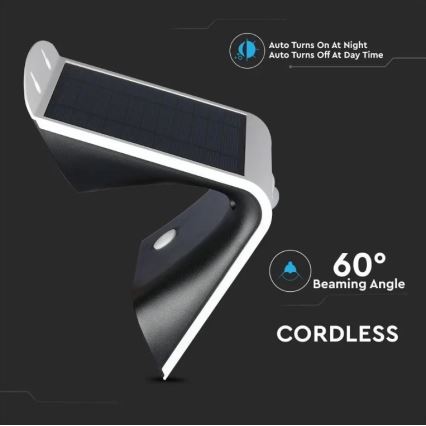 Applique LED Solar con sensore LED/3W/3,7V 3000/4000K IP65 bianco