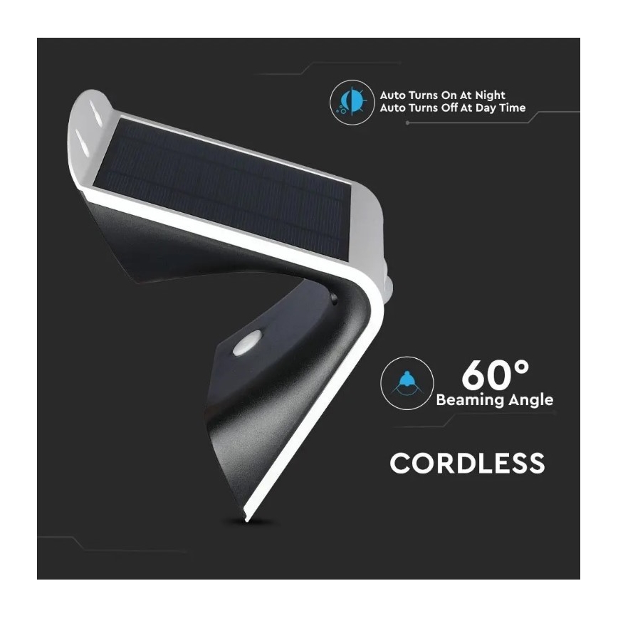Applique LED Solar con sensore LED/3W/3,7V 3000/4000K IP65 bianco