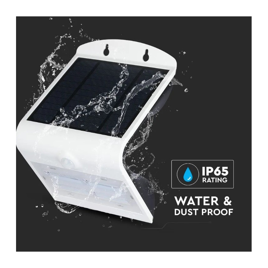 Applique LED Solar con sensore LED/3W/3,7V 3000/4000K IP65 bianco