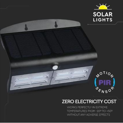 Applique LED Solar con sensore LED/7W/3,7V 4000K IP65 nero