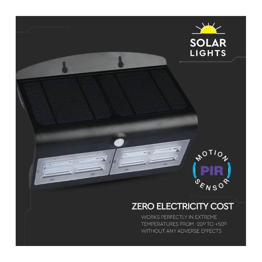 Applique LED Solar con sensore LED/7W/3,7V 4000K IP65 nero