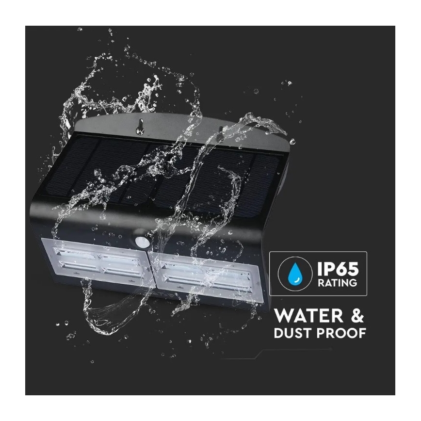 Applique LED Solar con sensore LED/7W/3,7V 4000K IP65 nero