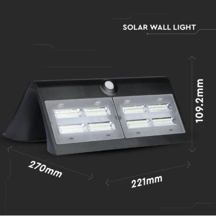 Applique LED Solar con sensore LED/7W/3,7V 4000K IP65 nero