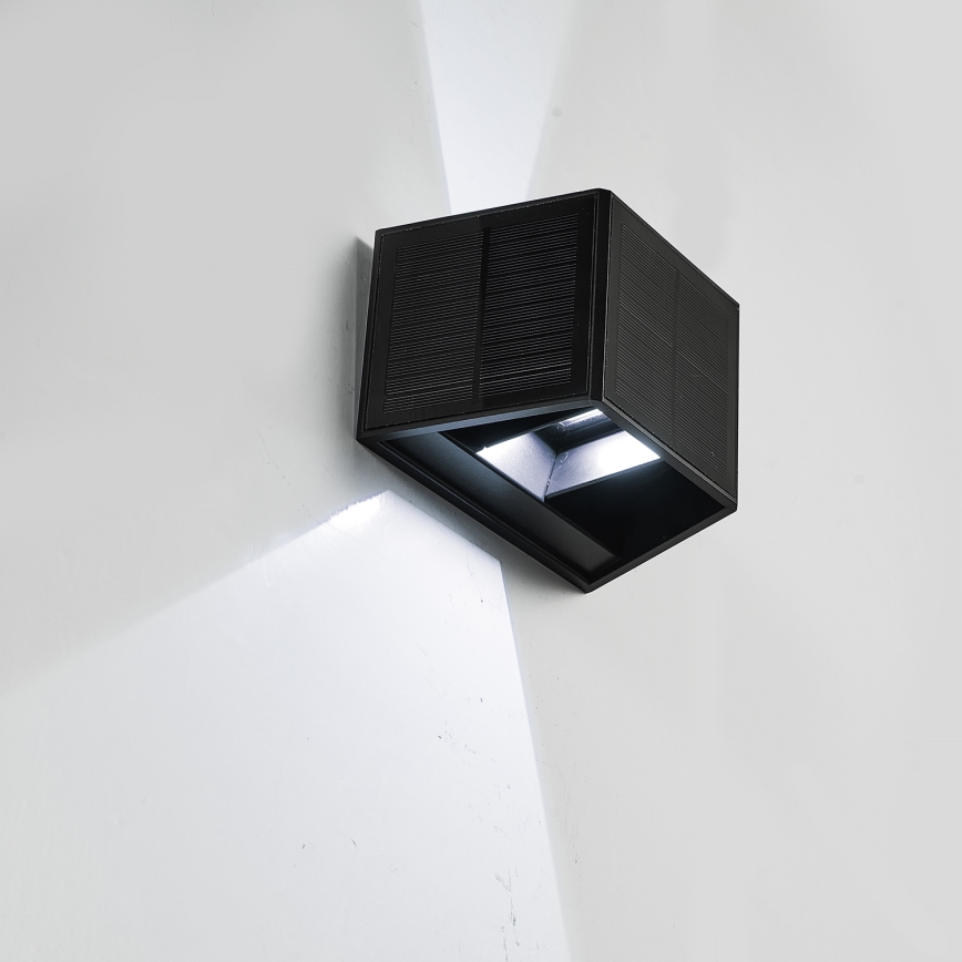 Applique LED solare WINGS LED/2W/3,2V 6000K IP54 nero