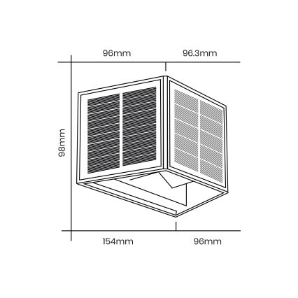 Applique LED solare WINGS LED/2W/3,2V 6000K IP54 nero