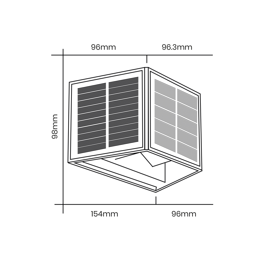 Applique LED solare WINGS LED/2W/3,2V 6000K IP54 nero