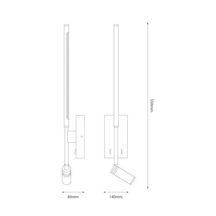 Applique LED TORCH 6W/230V + LED 3W bianco