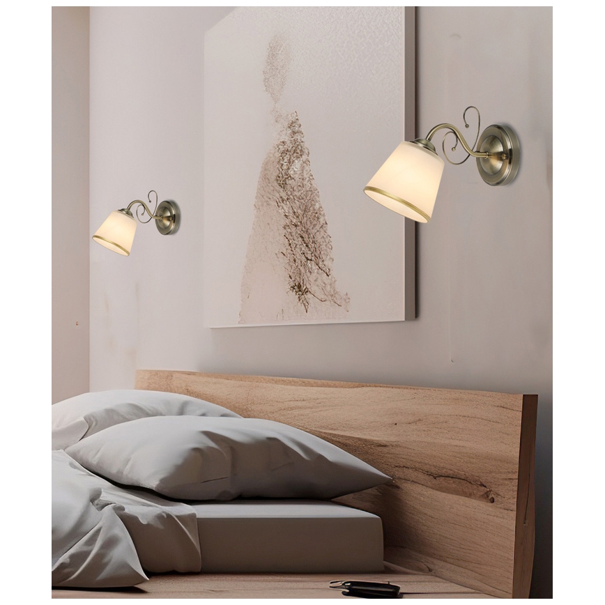 Applique LOSANNA 1xE14/40W/230V in ottone
