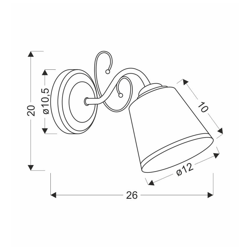 Applique LOSANNA 1xE14/40W/230V in ottone