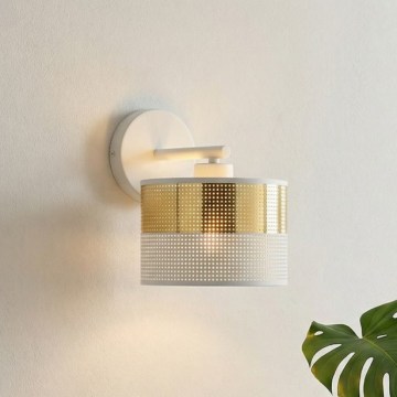 Applique LUX 1xE27/15W/230V bianca/dorata