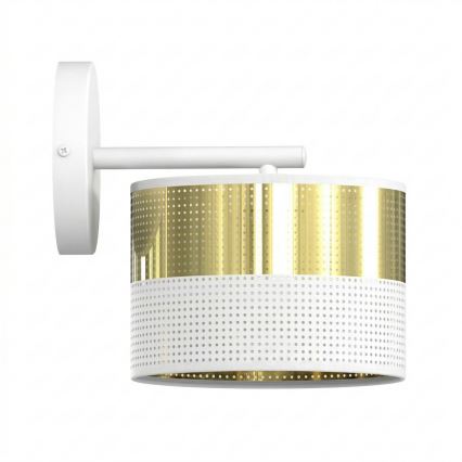 Applique LUX 1xE27/15W/230V bianca/dorata