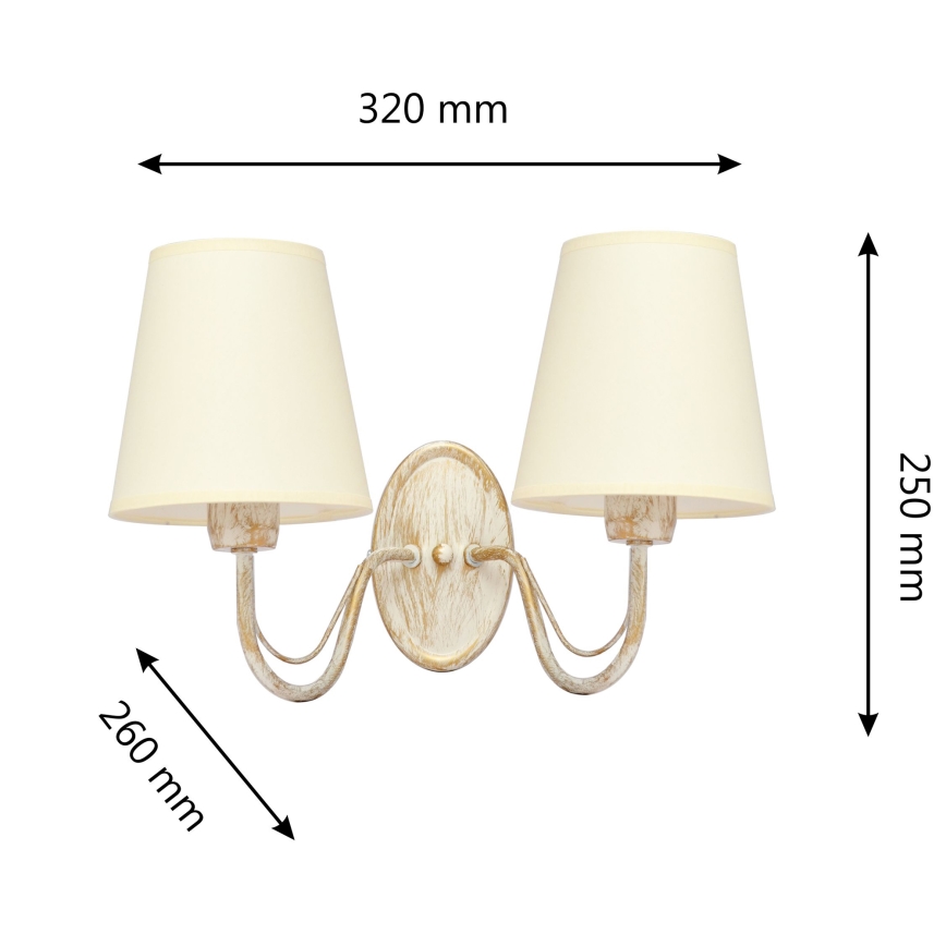 Applique MALBO 2xE27/15W/230V beige