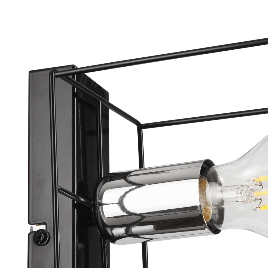 Applique MIKA 1xE27/60W/230V nero/cromo lucido