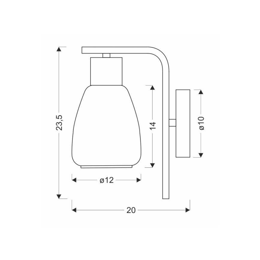 Applique MOLDO 1xE27/40W/230V nero/fumé beige