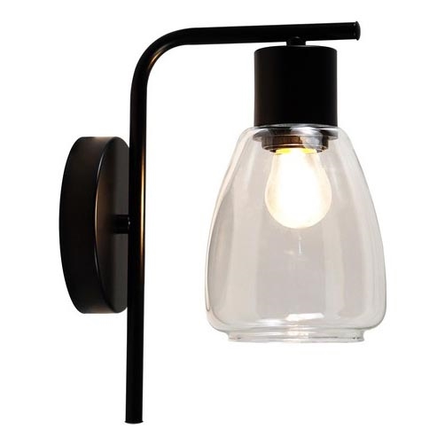 Applique MOLDO 1xE27/40W/230V nero/limpido