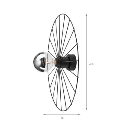 Applique MONTANA 1xE27/15W/230V diametro 45 cm nero