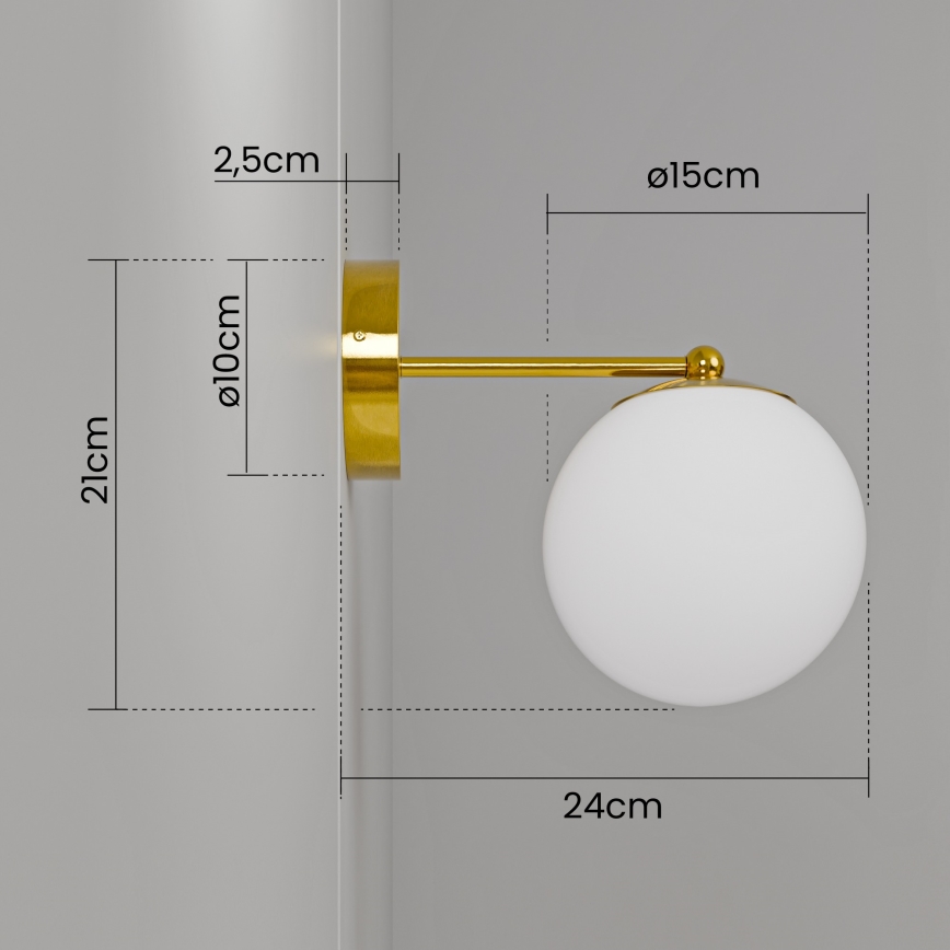 Applique murale 1xE27/40W/230V dorée/blanche