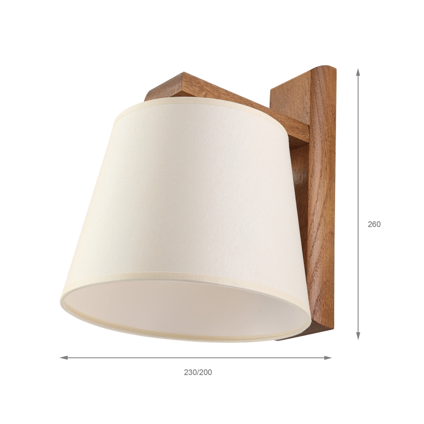 Applique murale AIDA 1xE27/15W/230V chêne/crème