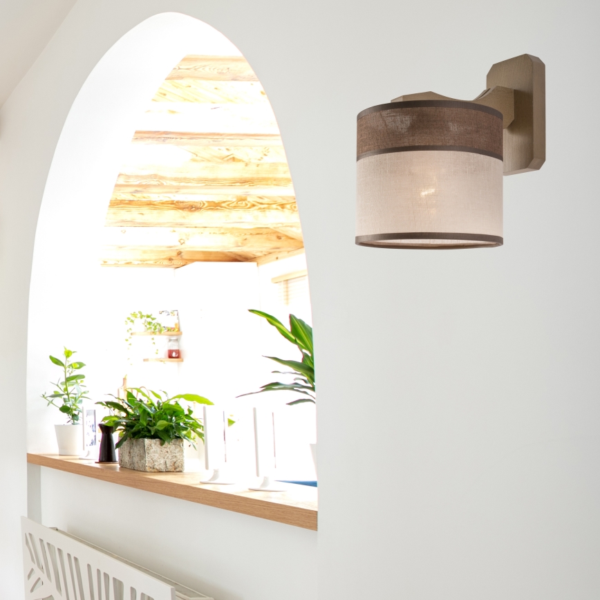 Applique murale ANDREA 1xE27/60W/230V hêtre - certifié FSC