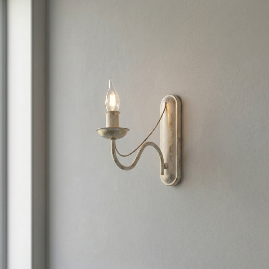 Applique murale ANTON 1xE14/60W/230V patine blanche