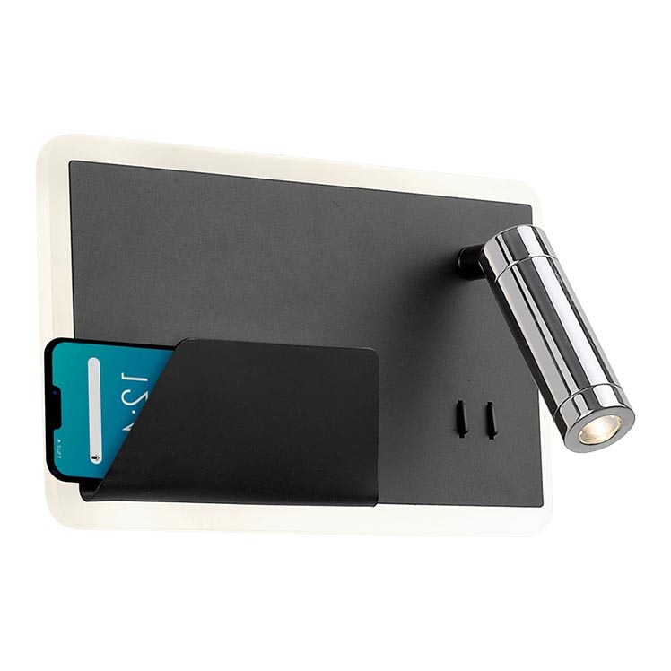 Applique murale BOARD LED/7,8W/230V + LED/3W noir/chrome brillant