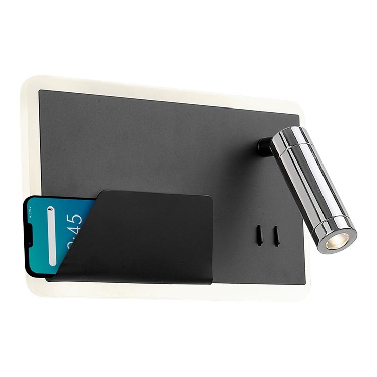 Applique murale BOARD LED/7,8W/230V + LED/3W noir/chrome brillant