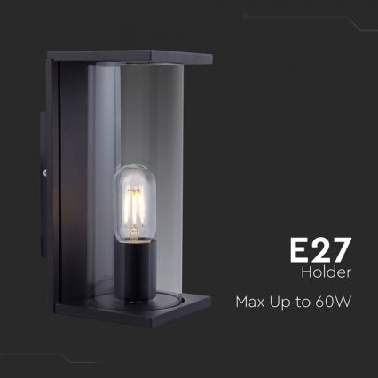Applique murale d'extérieur 1x E27 60W 230V IP44 noire