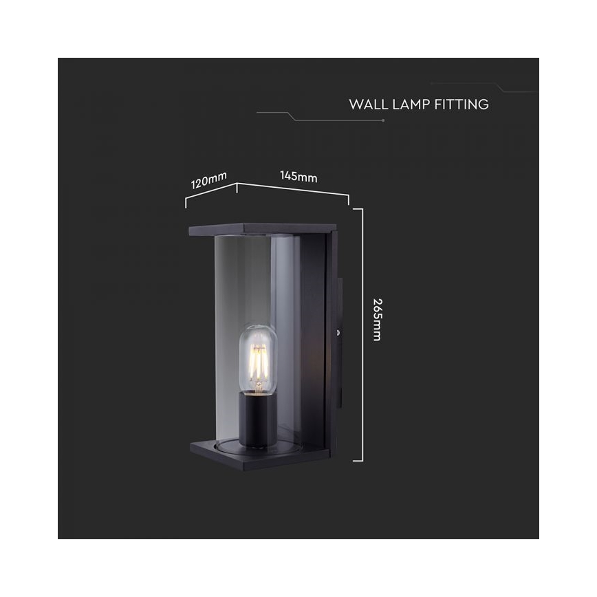 Applique murale d'extérieur 1x E27 60W 230V IP44 noire