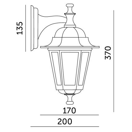 Applique murale d'extérieur 1xE27/60W/230V IP44 noir
