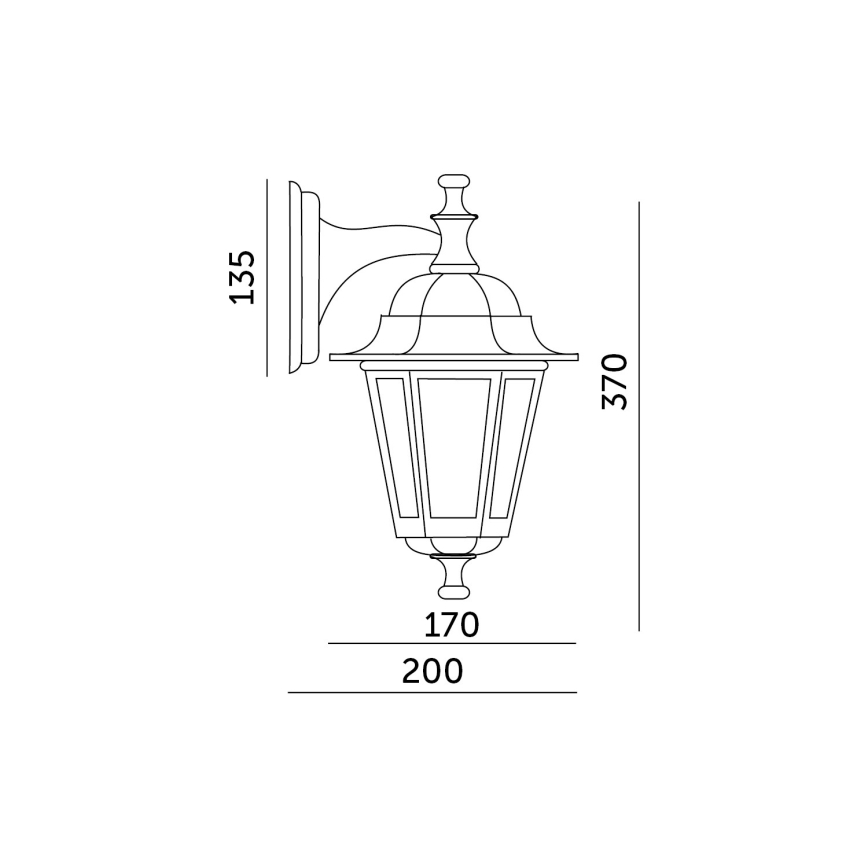 Applique murale d'extérieur 1xE27/60W/230V IP44 or