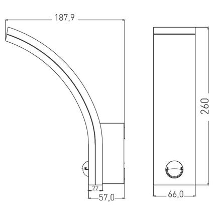 Applique murale d'extérieur dimmable à LED avec détecteur de mouvement et capteur crépusculaire LED/12/15/20W/230V IP65 noire