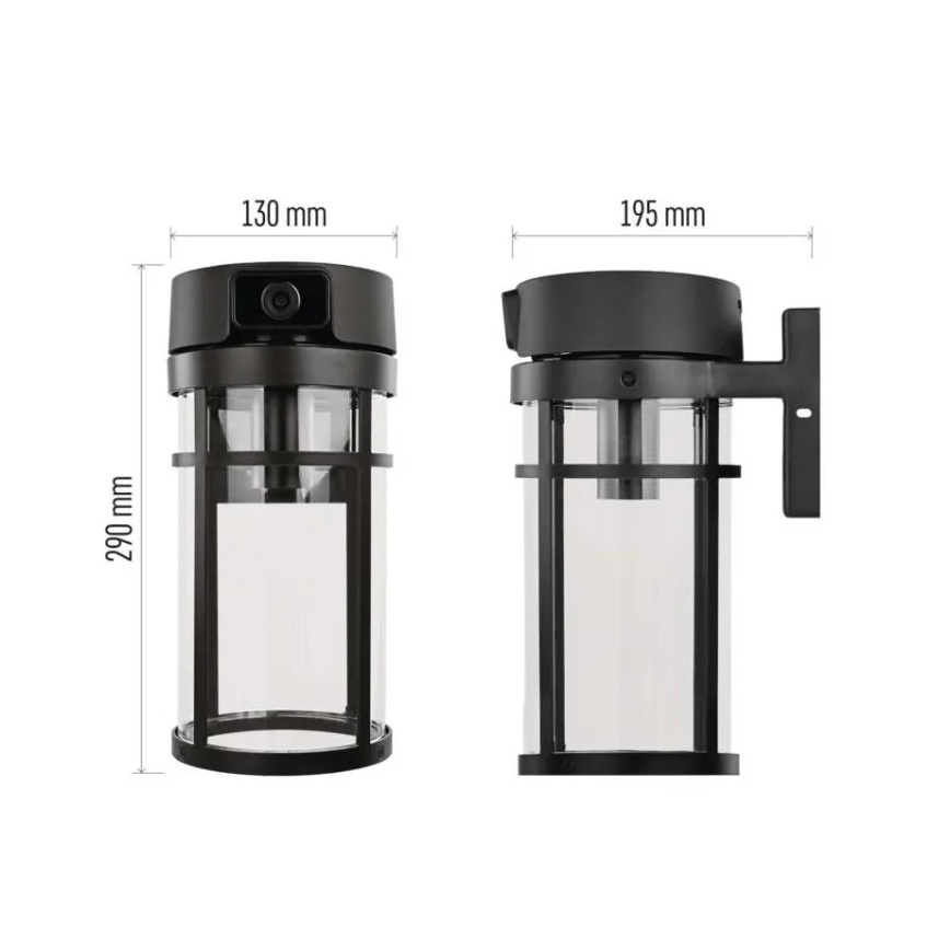 Applique murale d'extérieur avec caméra GOSMART 1xE27/15W/230V Wi‑Fi IP44