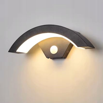 Applique murale extérieure LED avec détecteur de mouvement LED/10W/230V IP54 noire