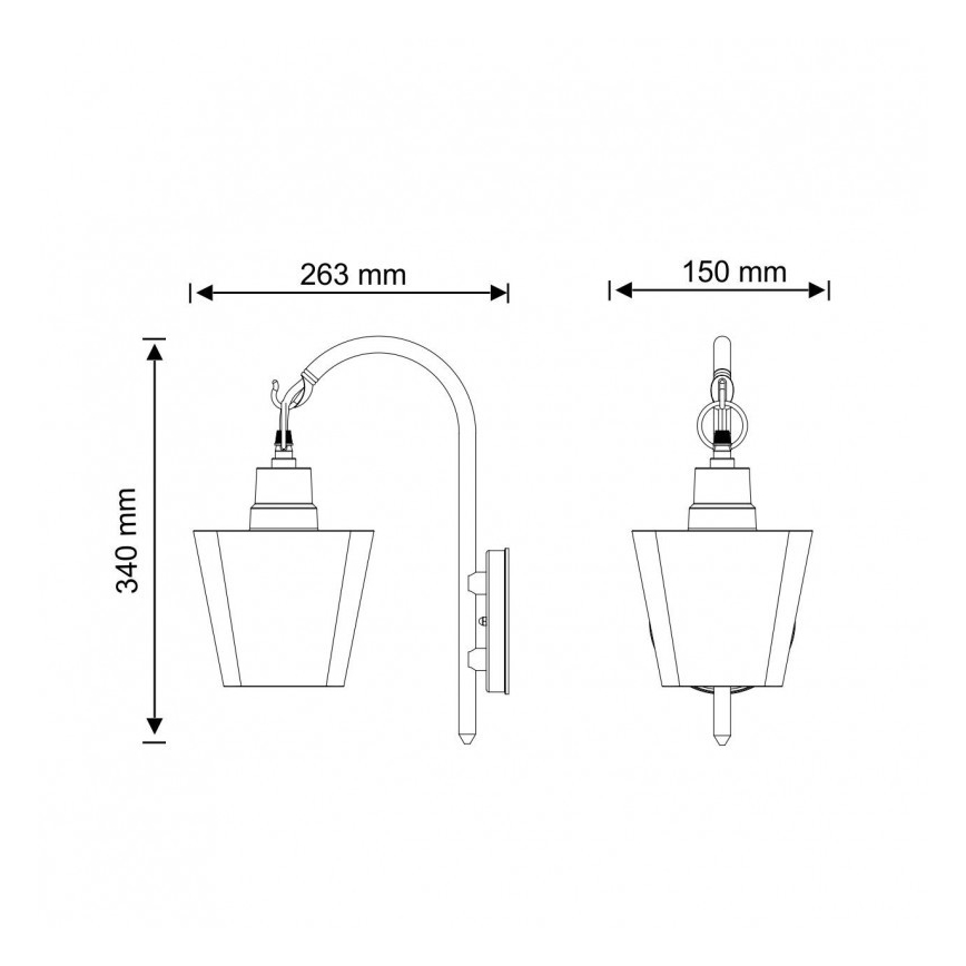 Applique murale d'extérieur GIZA 1xE27/10W/230V IP44